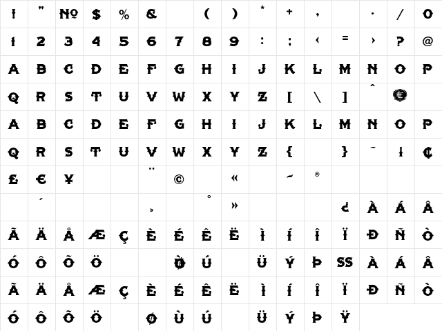 Tonic Lhf Liver Regular Character Map