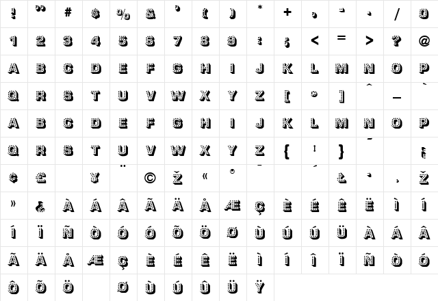 Tonight Regular Character Map Tonight Regular Character Map