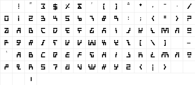 Beam Rider Bold Laser Character Map Beam Rider Bold Laser Character Map