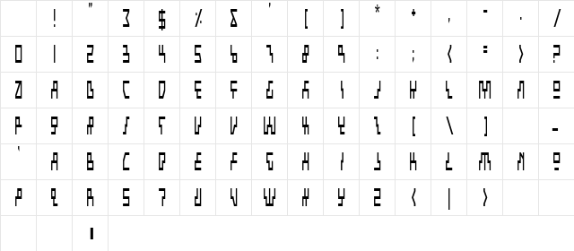 Beam Rider Condensed Character Map Beam Rider Condensed Character Map