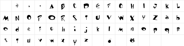 Toontime Regular Character Map
