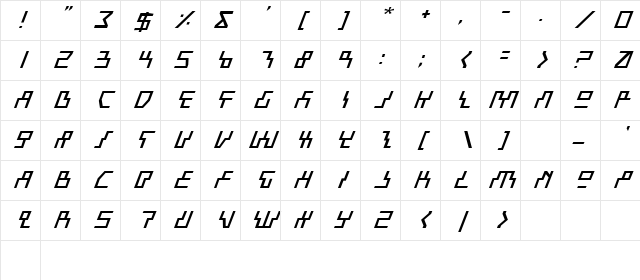 Beam Rider Italic Italic Character Map Beam Rider Italic Italic Character Map