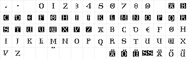 AIToskana Medium Character Map