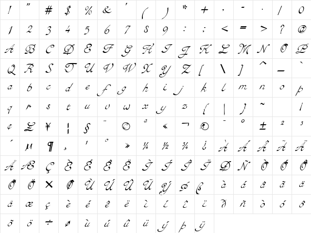 Toulouse23 Regular Character Map