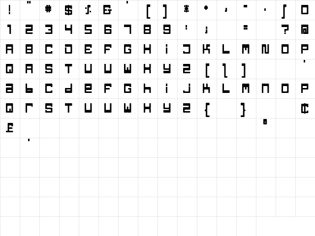 TPF Jaib Bold Character Map TPF Jaib Bold Character Map