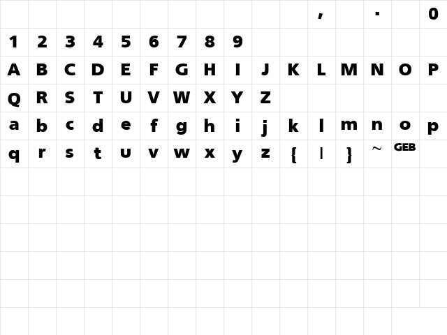 TQF_FruitfulBlack Regular Character Map TQF_FruitfulBlack Regular Character Map