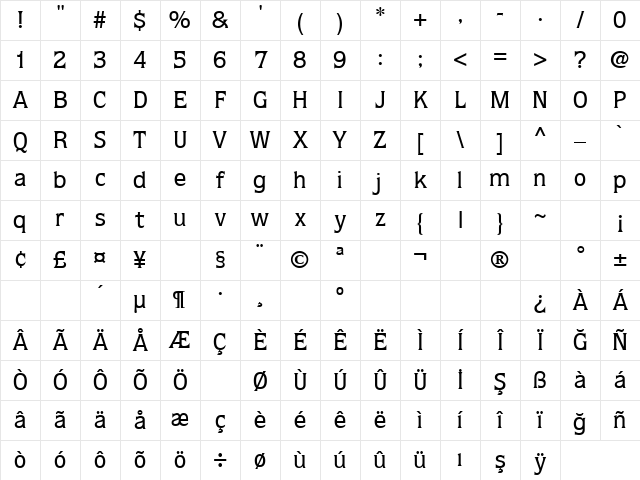 TR Doors Regular Character Map