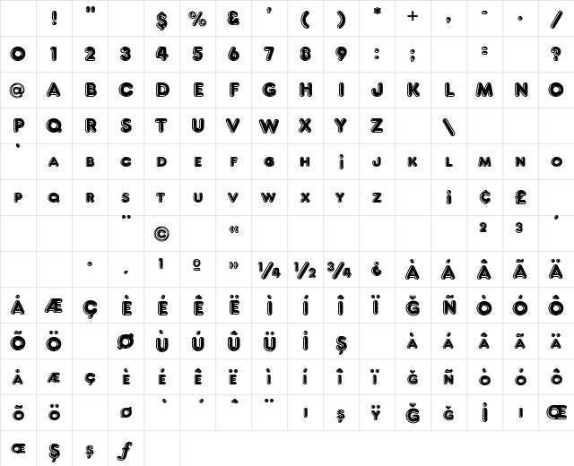 TR Frankfurter Hlt ITCNormal Character Map TR Frankfurter Hlt ITCNormal Character Map