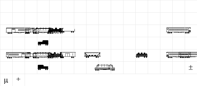 Trains Regular Character Map