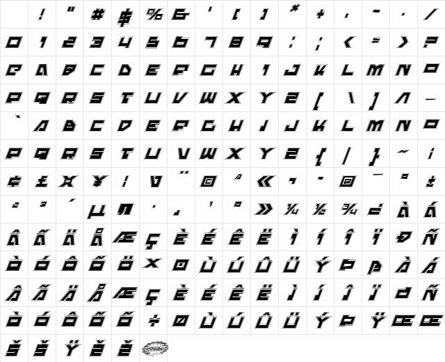 Trajia Pro Italic Pro Italic Character Map