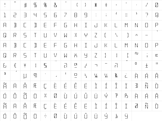 Transponder AOE Regular Character Map