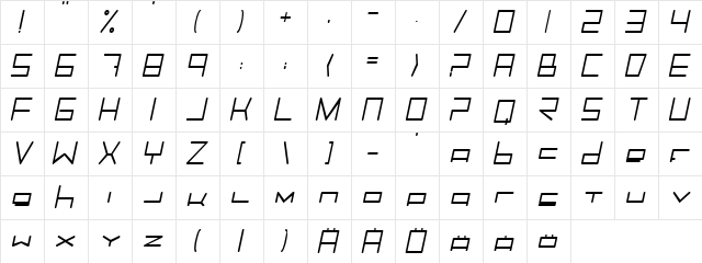 Trancemission MediumItalic Character Map