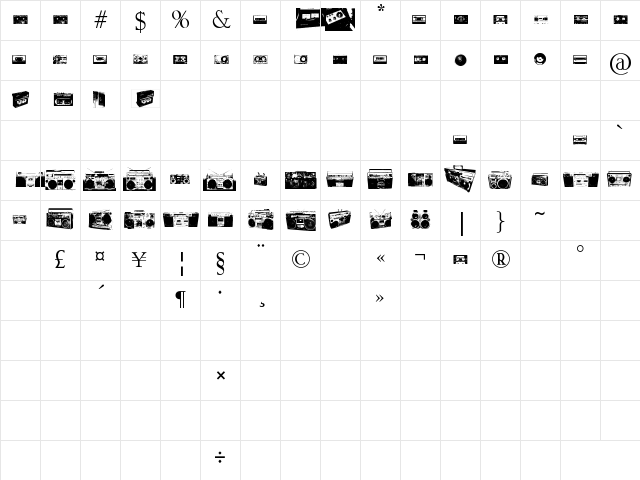 Beatbox Regular Character Map Beatbox Regular Character Map