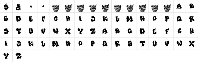 Trash Parcel DEMO Regular Character Map