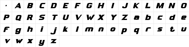 TRAVAX Regular Character Map TRAVAX Regular Character Map
