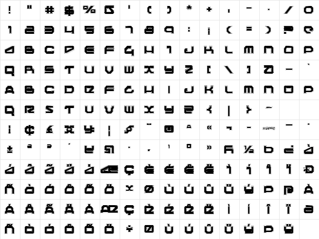 Traveler Pro Regular Character Map