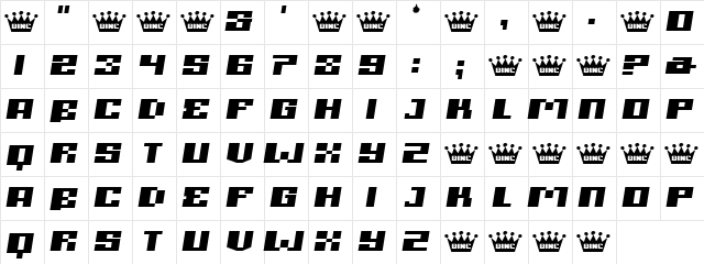 Treason Regular Character Map Treason Regular Character Map