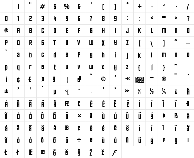 TrekkerFrontier Regular Character Map TrekkerFrontier Regular Character Map
