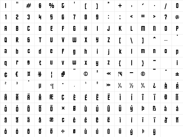 Trekkies Regular Character Map Trekkies Regular Character Map