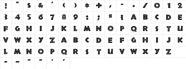 Tribeca Medium Character Map