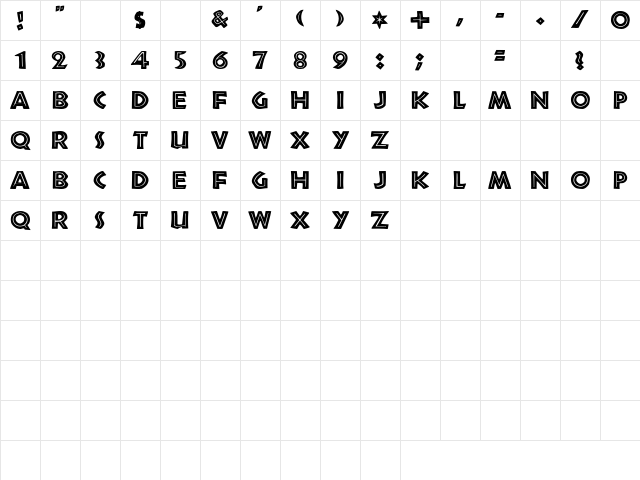 Tribeca Regular Character Map