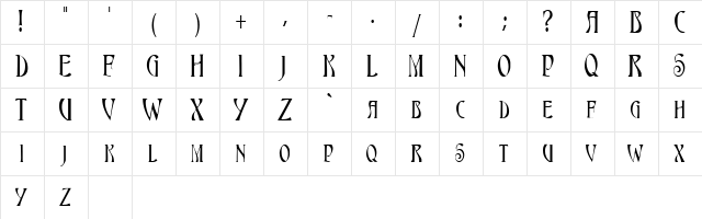 TriesteSCapsSSK Bold Character Map TriesteSCapsSSK Bold Character Map