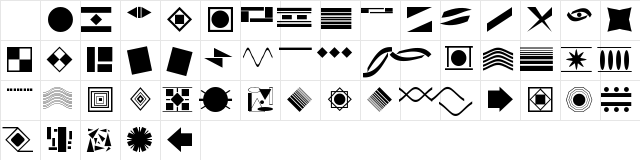 Trinkets Regular Character Map