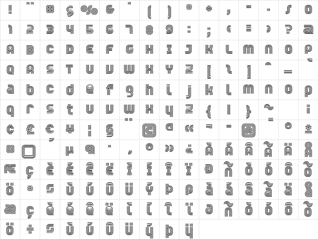 Trisect Regular Character Map