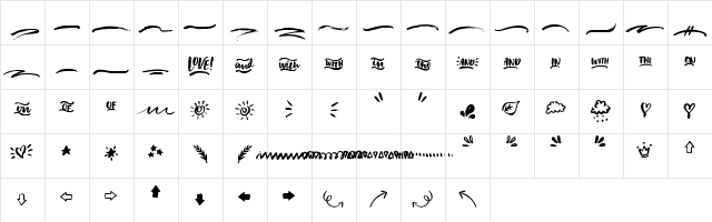 Beautiful Day Extras Regular Character Map