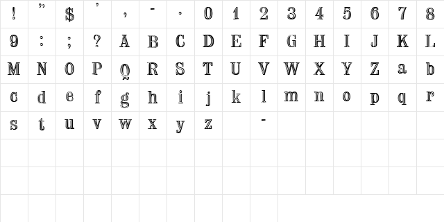 TrixSSK Regular Character Map