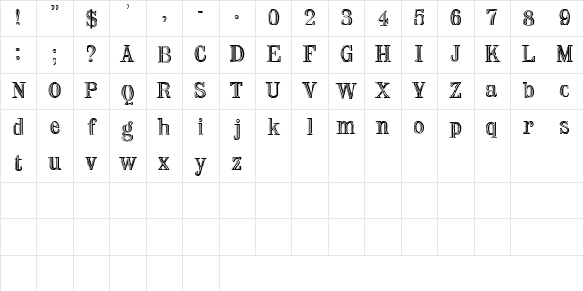 TrixSSK Regular Character Map