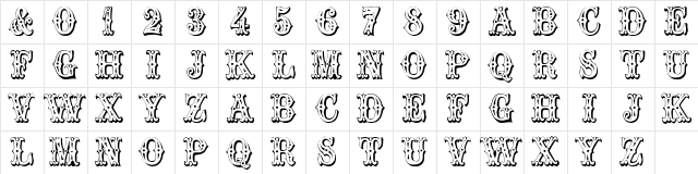 Trocadero Regular Character Map Trocadero Regular Character Map