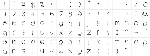 Trubble Regular Character Map