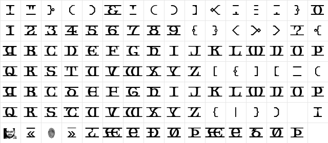 Trudeau Regular Character Map