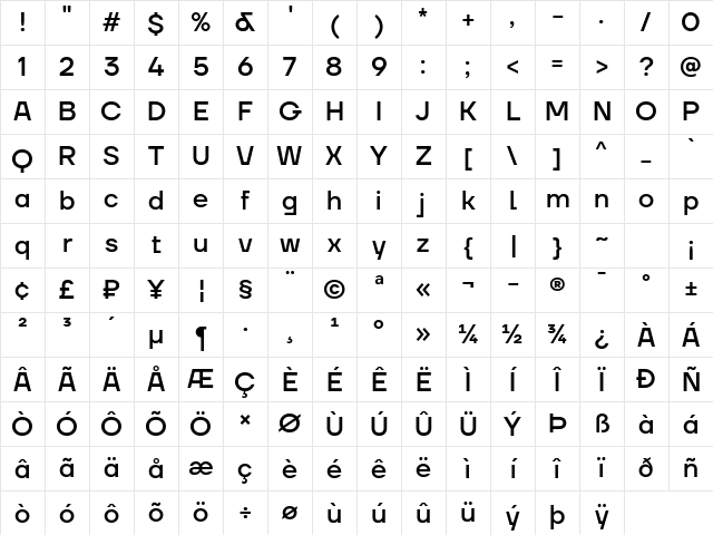 TT Firs Neue Trl Medium Character Map