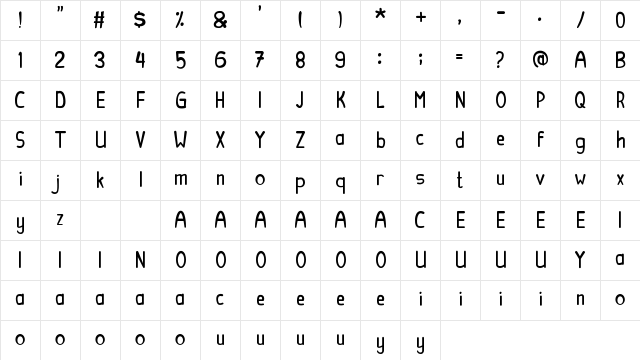 Becik Regular Character Map Becik Regular Character Map