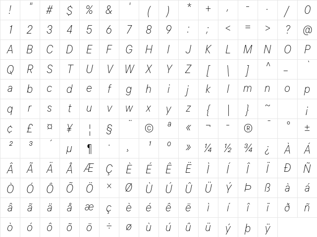TT Intrphss Pr Trl Cnd XLt It Character Map