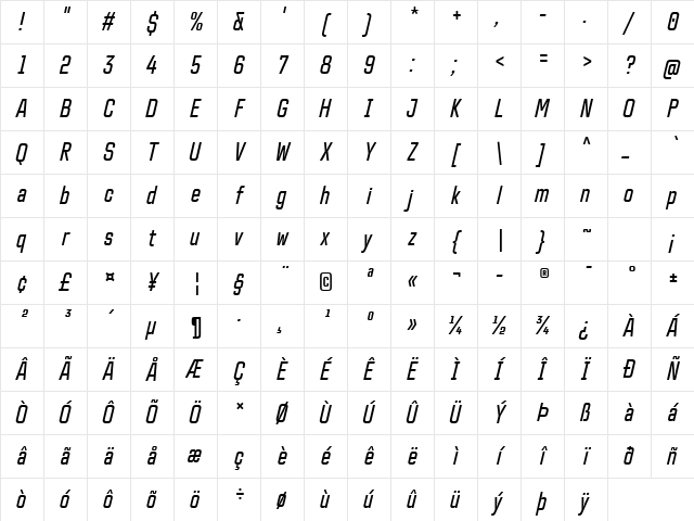 TT Lakes Neue Trl Cmd Md It Character Map TT Lakes Neue Trl Cmd Md It Character Map