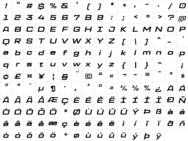 TT Lakes Neue Trl Exp Bd It Character Map