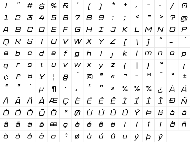 TT Lakes Neue Trl Ext Md It Character Map
