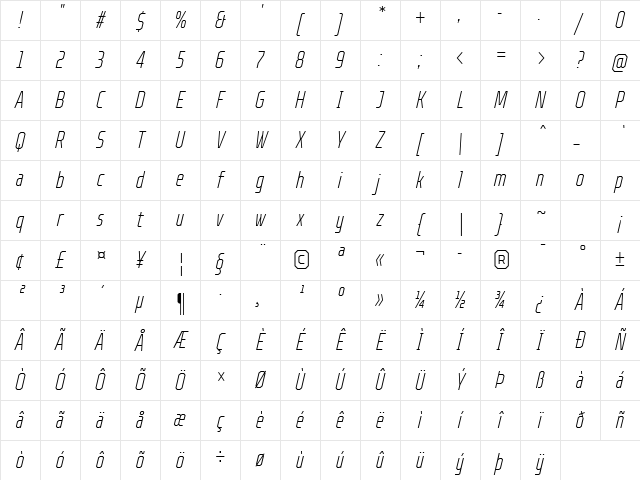 TT Octosquares Trl Cmd Th It Character Map