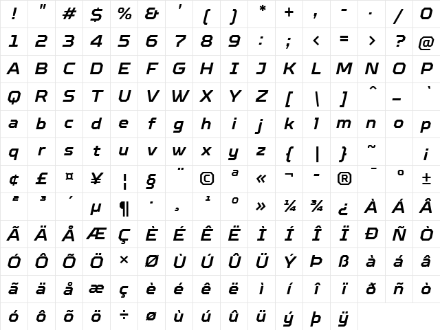 TT Octosquares Trl Db It Character Map