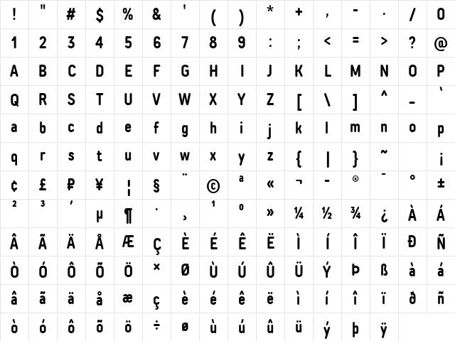 TT Rounds Neue Trl Cmd Db Character Map