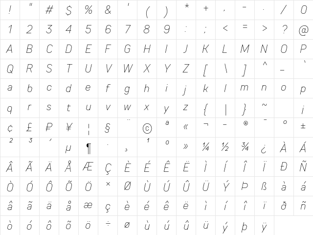 TT Rounds Neue Trl Cnd Th It Character Map TT Rounds Neue Trl Cnd Th It Character Map