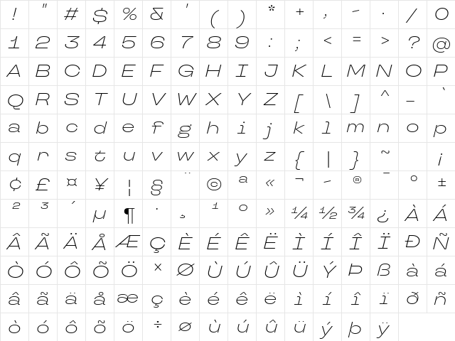 TT Travels Next Trl Lt It Character Map