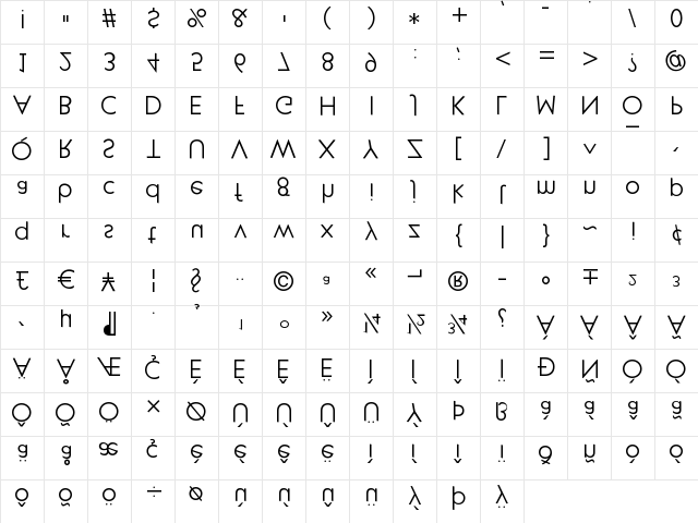 KlillForTypesetters Regular Character Map KlillForTypesetters Regular Character Map