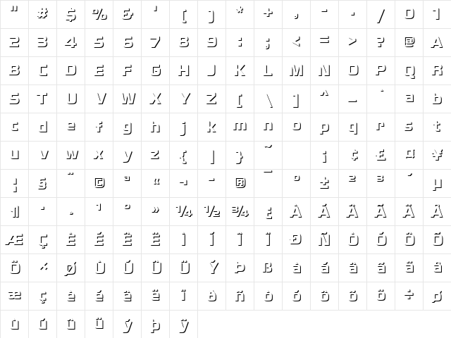 Becker Only Shadow Regular Character Map