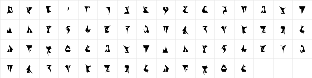 Klinganese Plain Character Map Klinganese Plain Character Map