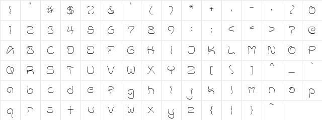Accent Wet Noodle Regular Character Map