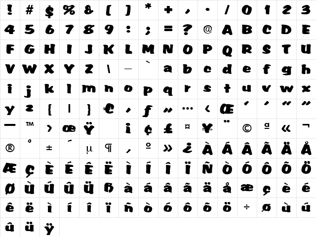 Accent Regular Character Map Accent Regular Character Map